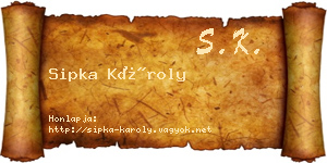 Sipka Károly névjegykártya
